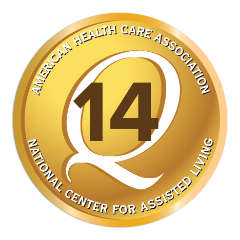 Gold AHCA Quality Award medallion. 14 Gold awards won by SHP clients since 2004.